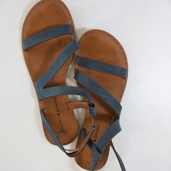 Lucky Brand Shoes Lucky Brand Navy Blue Strappy Sandals Poshmark